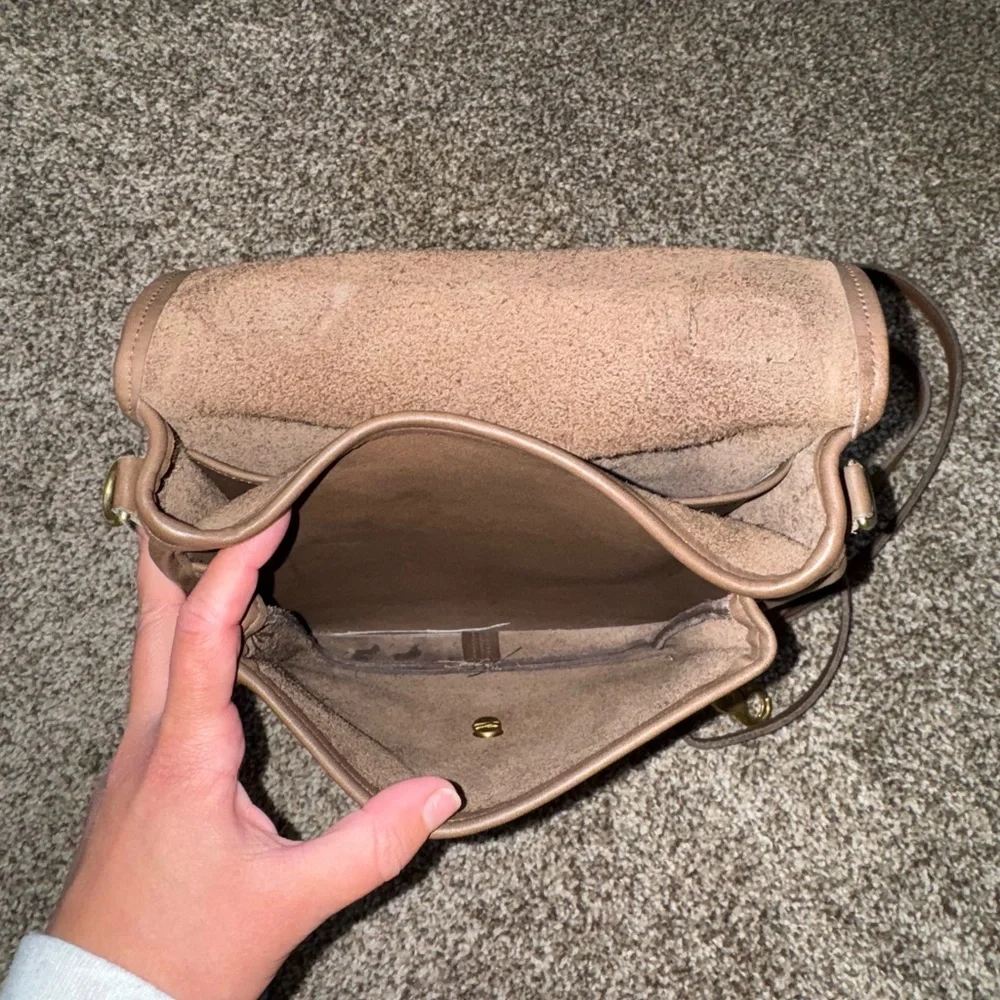 Coach Brown Leather Crossbody Bag with Gold Hardware